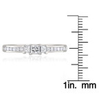 White Gold Princess-Cut Engagement Ring with Triple Diamond Sparkle - Yaffie 1/2ct TDW