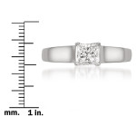 Certified Princess-cut Diamond Ring in Yaffie White Gold Design, 1/2ct TDW