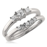 Bridal Set: Yaffie White Gold 1/2ct TDW with Princess-cut Diamonds