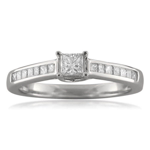 White Gold Princess-cut Diamond Promise Ring with 1/2ct TDW by Yaffie