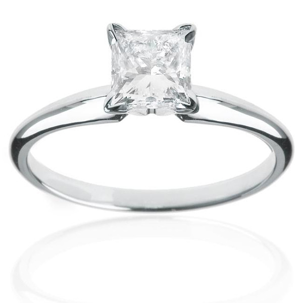 Engage in Elegance with Yaffie 1/2ct TDW Princess-cut Diamond Ring in White Gold.