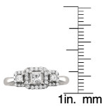 White Gold Princess-Cut Diamond Engagement Ring with 3 Stones totaling 1/2 ct TDW by Yaffie