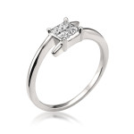 Princess-cut Sparkler: Yaffie White Gold Diamond Composite Engagement Ring (1/3ct TDW)