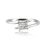 Princess-cut Sparkler: Yaffie White Gold Diamond Composite Engagement Ring (1/3ct TDW)