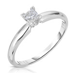 Princess Cut Diamond Ring in Yaffie White Gold with 0.25 Carats