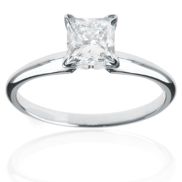 Say 'I do' with Yaffie 1/4ct Princess Solitaire Engagement Ring in White Gold