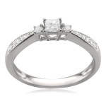 White Gold Princess Promise Ring with 1/4ct TDW Diamond by Yaffie
