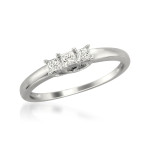 Princess Cut Diamond Ring with 1/4ct TDW in White Gold by Yaffie, featuring a stunning Three Stone design.