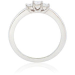 Princess Cut Diamond Ring with 1/4ct TDW in White Gold by Yaffie, featuring a stunning Three Stone design.