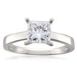 Certified Princess-cut Diamond Solitaire Ring with 1.56ct TDW by Yaffie in White Gold
