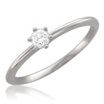 Certified 1/5ct TDW Diamond Solitaire Ring in White Gold by Yaffie