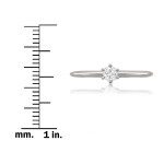 Certified 1/5ct TDW Diamond Solitaire Ring in White Gold by Yaffie