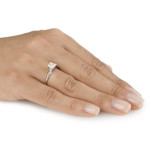 1ct TDW Princess Cut Diamond Engagement Ring in White Gold by Yaffie