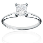 1ct TDW Princess Cut Diamond Engagement Ring in White Gold by Yaffie