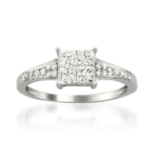 Stunning Yaffie Diamond Ring with 3/4ct TDW and a White Gold Composite Setting.