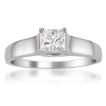 Princess Cut 3/8ct White Gold Solitaire Engagement Ring - Yaffie Certified