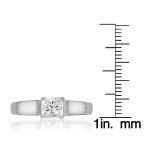 Yaffie Princess Cut Diamond Solitaire Ring, Certified White Gold with 1/3ct Total Diamond Weight