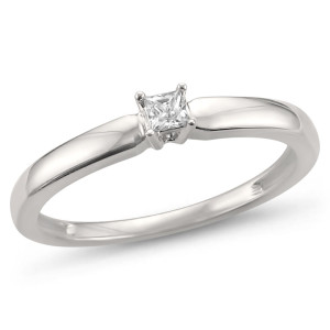 Jewelry White Gold 1/10ct TDW Diamond Ring - Custom Made By Yaffie™
