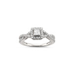 White Gold Princess-cut Diamond Halo Engagement Ring by Yaffie Jewellery (1/2ct TDW)