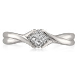 Princess-cut Diamond Promise Ring with White Gold and 1/7ct TDW by Yaffie Jewellery