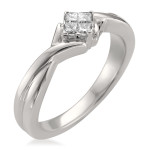 Princess-cut Diamond Promise Ring with White Gold and 1/7ct TDW by Yaffie Jewellery