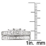 Certified Princess-cut Diamond Bridal Set by Yaffie Jewellery with 2ct TDW in White Gold