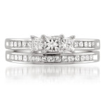 Yaffie Princess-cut Diamond Bridal Ring Set with 1ct TDW in Platinum