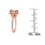 Rose Gold Oval Morganite Diamond Engagement Ring - Yaffie 1.8 Carat