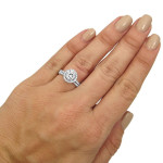 White Gold Bridal Set with Yaffie 1 5/6ct TGW Round Moissanite Diamond Engagement Ring