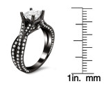 Yaffie ™ Princess Cut Diamond Ring - Black Gold with 1.6ct in Diamonds