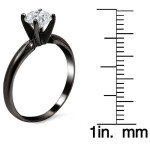 Crafted by Yaffie™: Black Gold 1/2ct Round Solitaire Diamond Ring for Your Perfect Proposal
