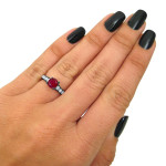 Yaffie Masterpiece: Handcrafted Black Gold Engagement Ring with Diamond and Ruby Combos!