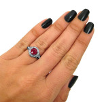 Yaffie™ Custom Black Gold Engagement Ring with 1ct TGW Round Ruby and 5/8ct TDW Diamonds