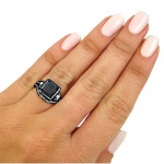 Yaffie™ Custom Black Gold Bridal Set with 2 1/4ct TDW Black and White Diamonds