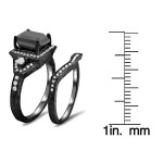 Yaffie ™ Custom Black Gold Bridal Set with 2 1/4ct TDW Black and White Diamonds