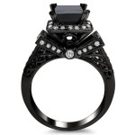 Yaffie ™ Bespoke Black Gold Diamond Engagement Ring, 2 3/4ct TDW