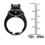 Yaffie ™ Bespoke Black Gold Diamond Engagement Ring, 2 3/4ct TDW
