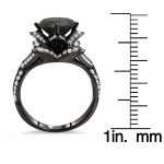 Custom Yaffie ™ Lotus Ring with 3.1/10ct TDW Round Black Diamond in Black Gold