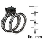 Yaffie Custom Black Diamond Bridal Ring Set: The Black Gold 3 1/2ct Way to Say "I Do"