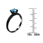 Yaffie Custom Blue Diamond Solitaire Ring: Embracing Black Gold with 3/4ct TDW