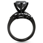 Yaffie ™ Custom-Made Black Gold Diamond Engagement Ring: 4 1/2ct TDW