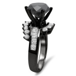 Yaffie ™ Custom-Made Black Gold Diamond Engagement Ring: 4 1/2ct TDW