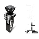 Yaffie ™ Custom-Made Black Gold Diamond Engagement Ring: 4 1/2ct TDW