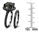 Yaffie ™ Custom Black Diamond Bridal Set - 4ct TDW Black Gold Engagement Ring