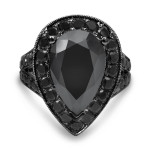 Yaffie ™ Crafts Custom 5 1/2ct TDW Black Diamond Engagement Ring Made of Black Gold