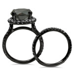 Yaffie ™ Custom Black Diamond Bridal Set: Black Gold 5 1/4ct TDW
