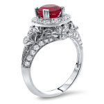 Engage in Radiant Love with Yaffie Gold 1ct Ruby & 5/8ct Diamond Ring