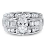 Golden Yaffie Marquise Diamond Engagement Ring 2.5 ct TDW