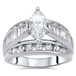Marquise Diamond Engagement Ring with 2.5 ct TDW by Yaffie Gold