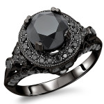 Yaffie ™ Custom-Made Black Diamond Ring with 2.5ct TDW of Gold Elegance